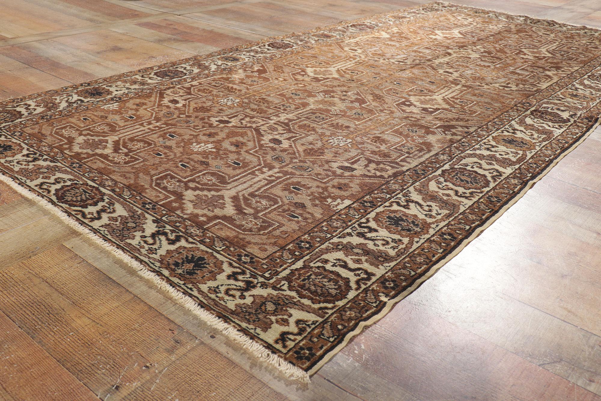 Wool Vintage Turkish Sivas Rug with Warm Earth-Tone Colors For Sale