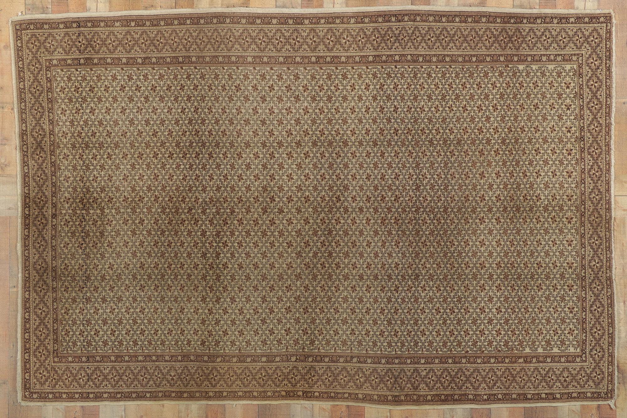 Laine Tapis turc Sivas vintage aux couleurs chaudes et neutres en vente