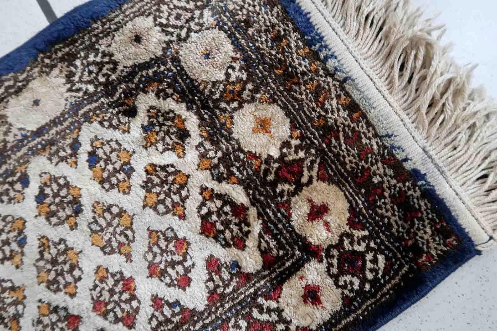 Mid-20th Century Vintage Turkish Sivas Silk Mat, 1950s, 1C1011 For Sale