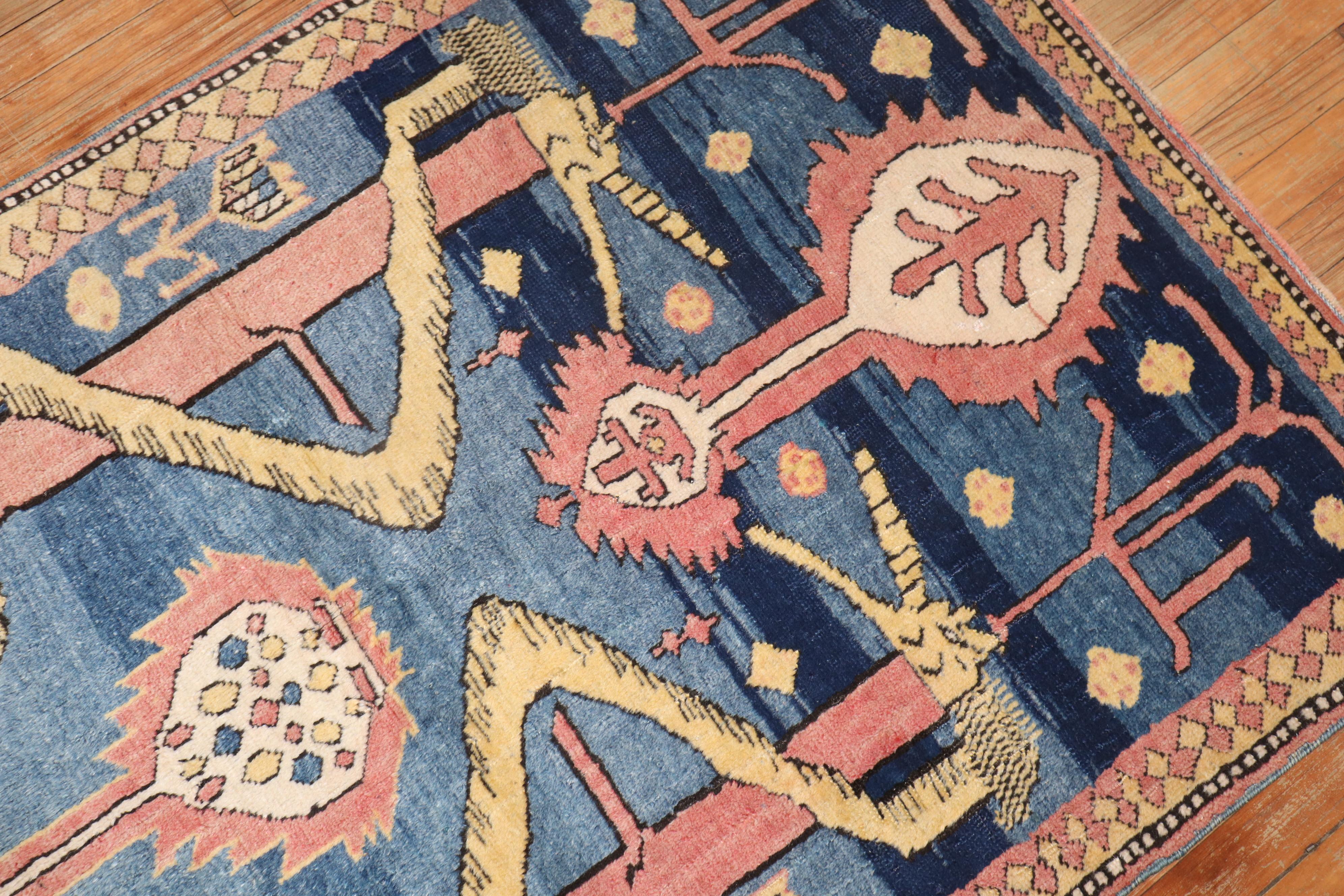 Türkischer Teppich mit Schlangenmuster, Vintage (20. Jahrhundert) im Angebot