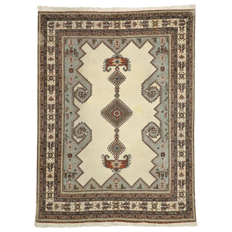 Vintage Turkish Sparta Rug With Caucasian Qashqai Shiraz Tribal Style For Sale At 1stdibs