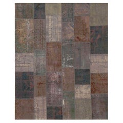 Alfombra Turca Vintage Cuadrada Multicolor Sobreteñida 7'11 x 8'6