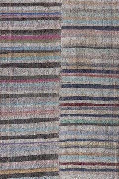 Mid-Century Striped Kilim Rug
