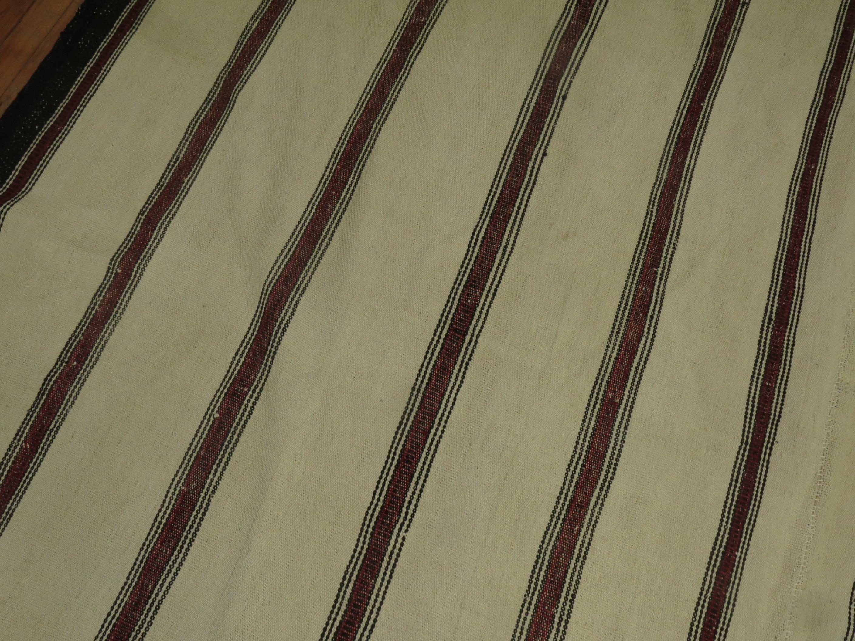 Vintage Turkish Striped Kilim In Good Condition In New York, NY