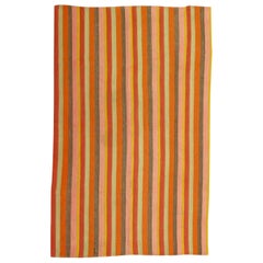 Vintage Turkish Striped Kilim
