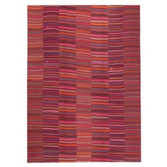 Vintage Turkish Striped Kilim Rug, Rustic Charm Meets Rugged Beauty