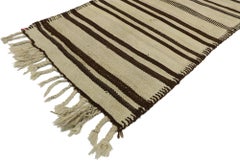 Vintage Turkish Striped Kilim Runner with Modern Style