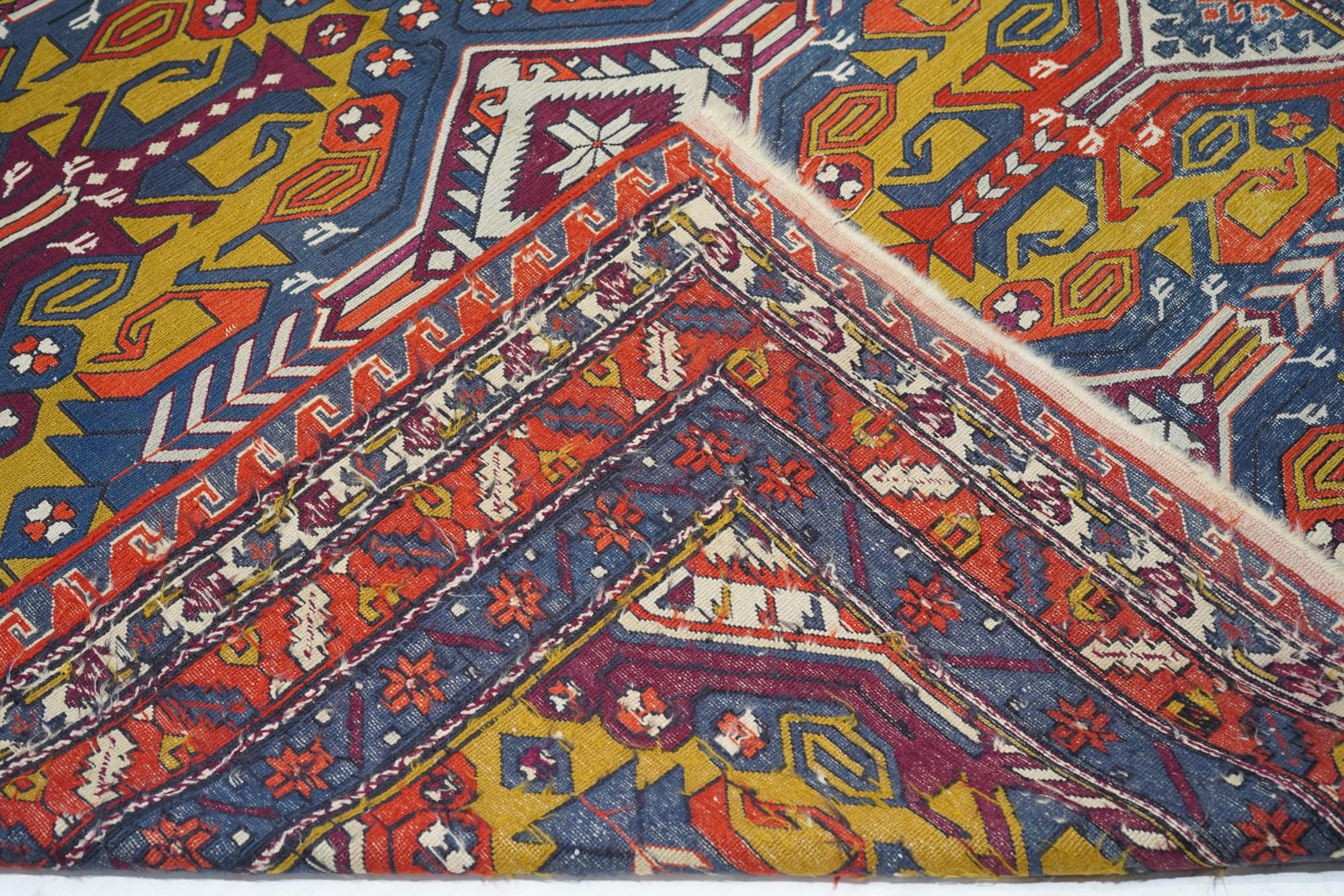 Tappeto Sumak turco vintage 6'3'' x 9'4'' in vendita 1