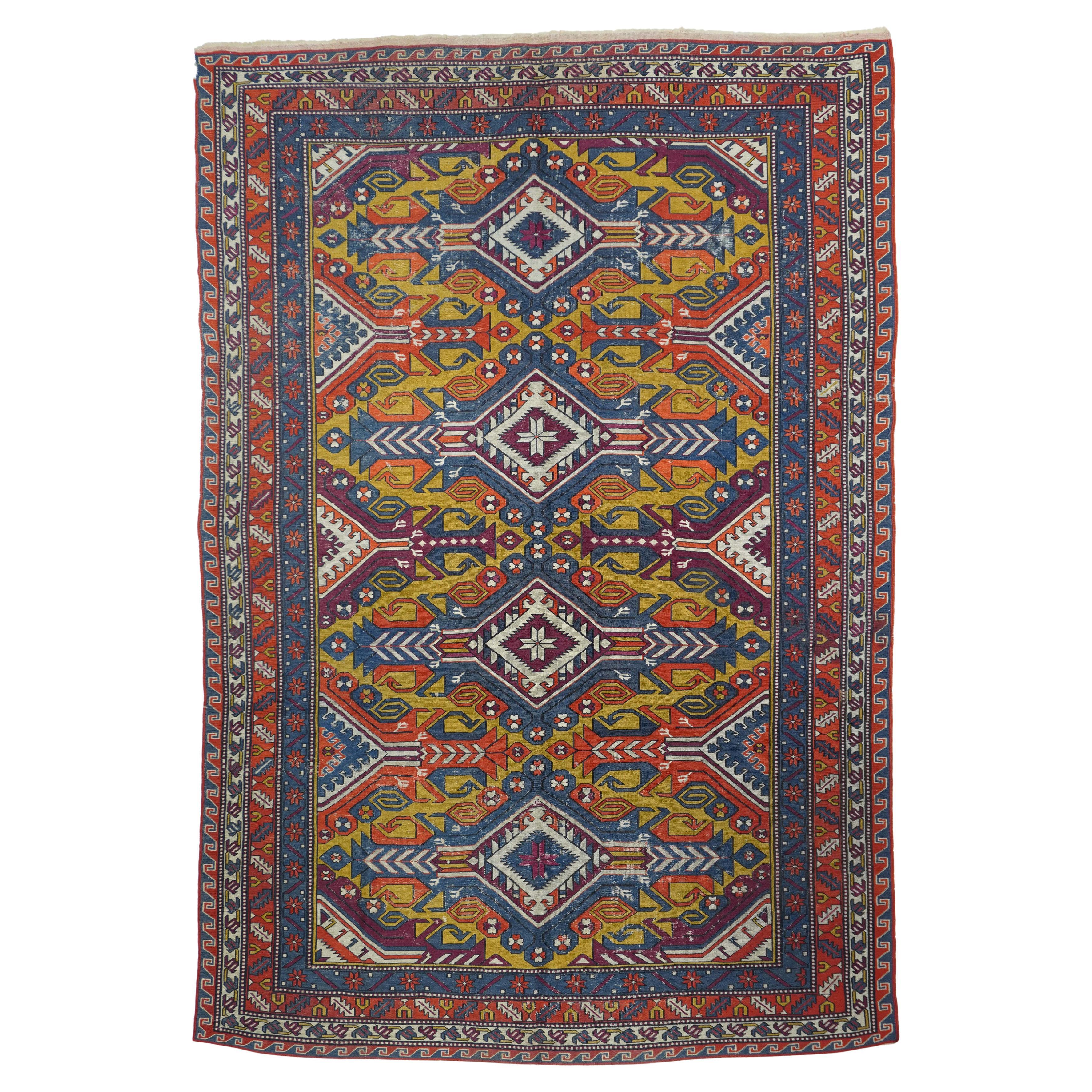 Vintage Turkish Sumak Rug 6'3'' x 9'4''