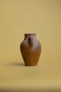 Vintage Ceramic Terracotta Storage Jar, Handcrafted Mediterranean Pottery, 20th