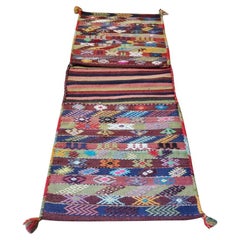 Used Turkish Tribal Hand Woven Wool Kilim Saddle Bag