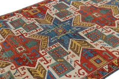 Vintage Turkish Tribal Rug in Cream with Polychrome Medallions  Rug & Kilim