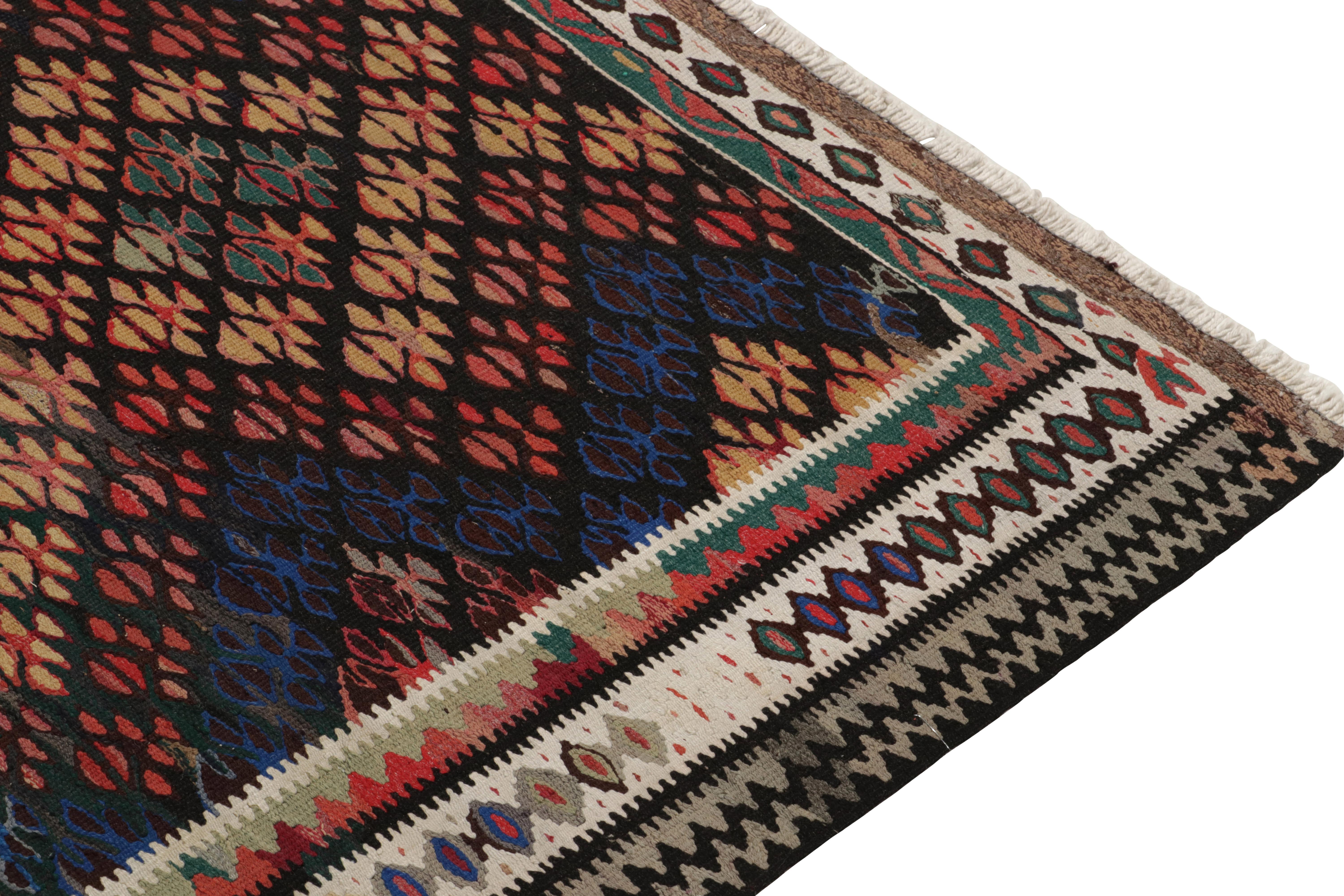 Vintage Turkish Tribal Runner in Multicolor Geometric Pattern by Rug & Kilim In Good Condition For Sale In Long Island City, NY