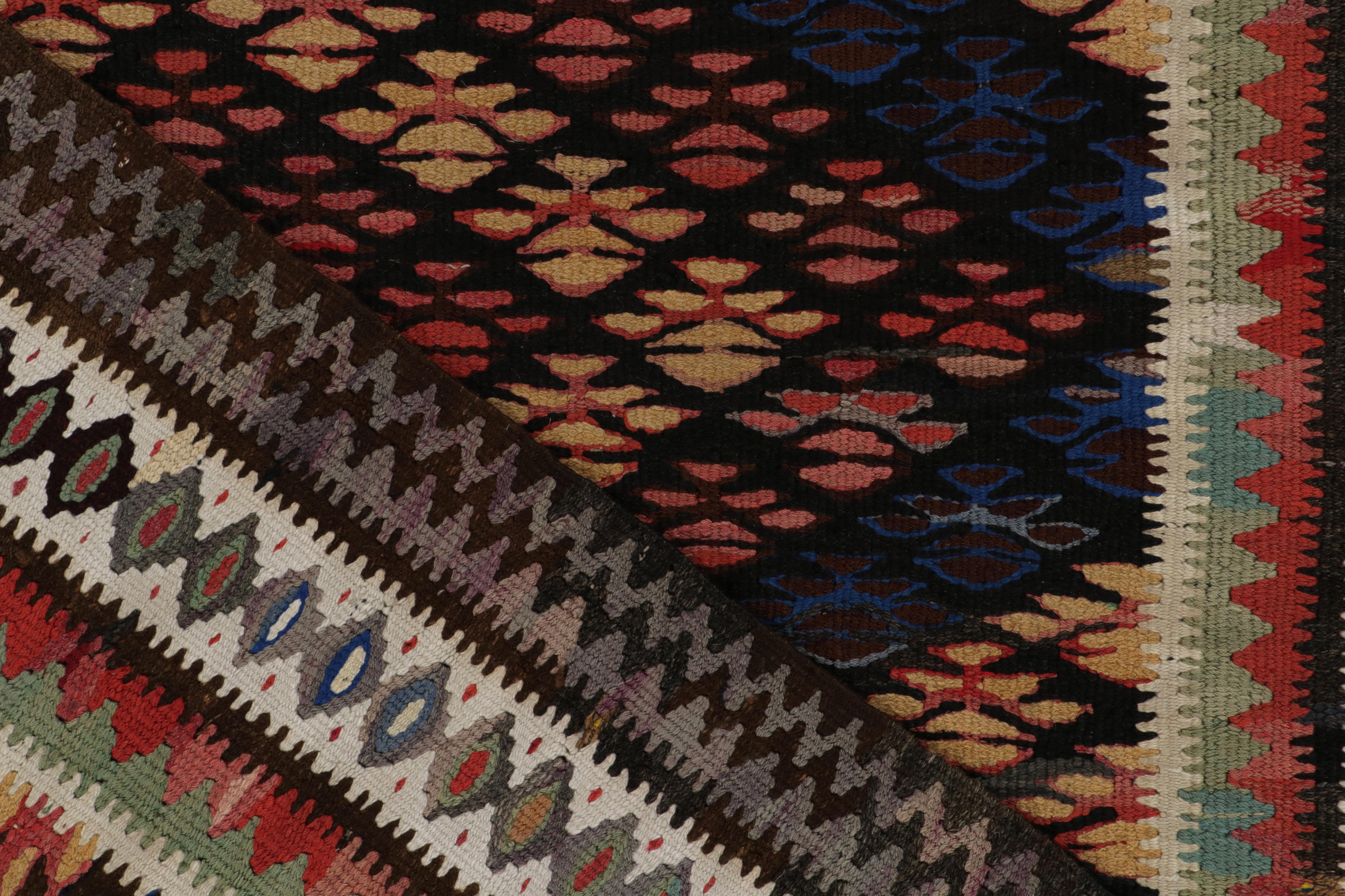 Mid-20th Century Vintage Turkish Tribal Runner in Multicolor Geometric Pattern by Rug & Kilim For Sale
