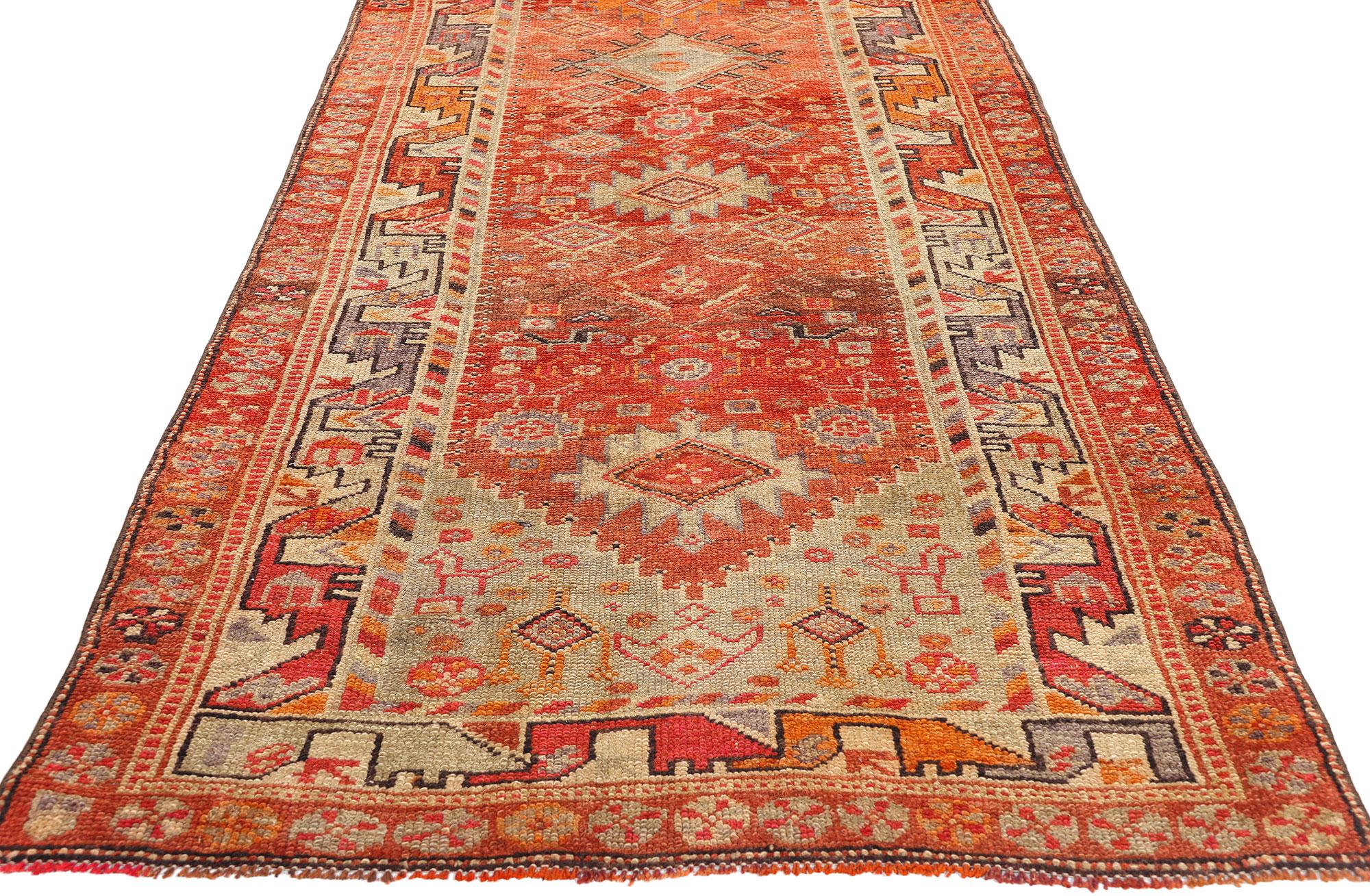 Vintage Turkish Tribal Kurdish Carpet In Good Condition For Sale In Dallas, TX