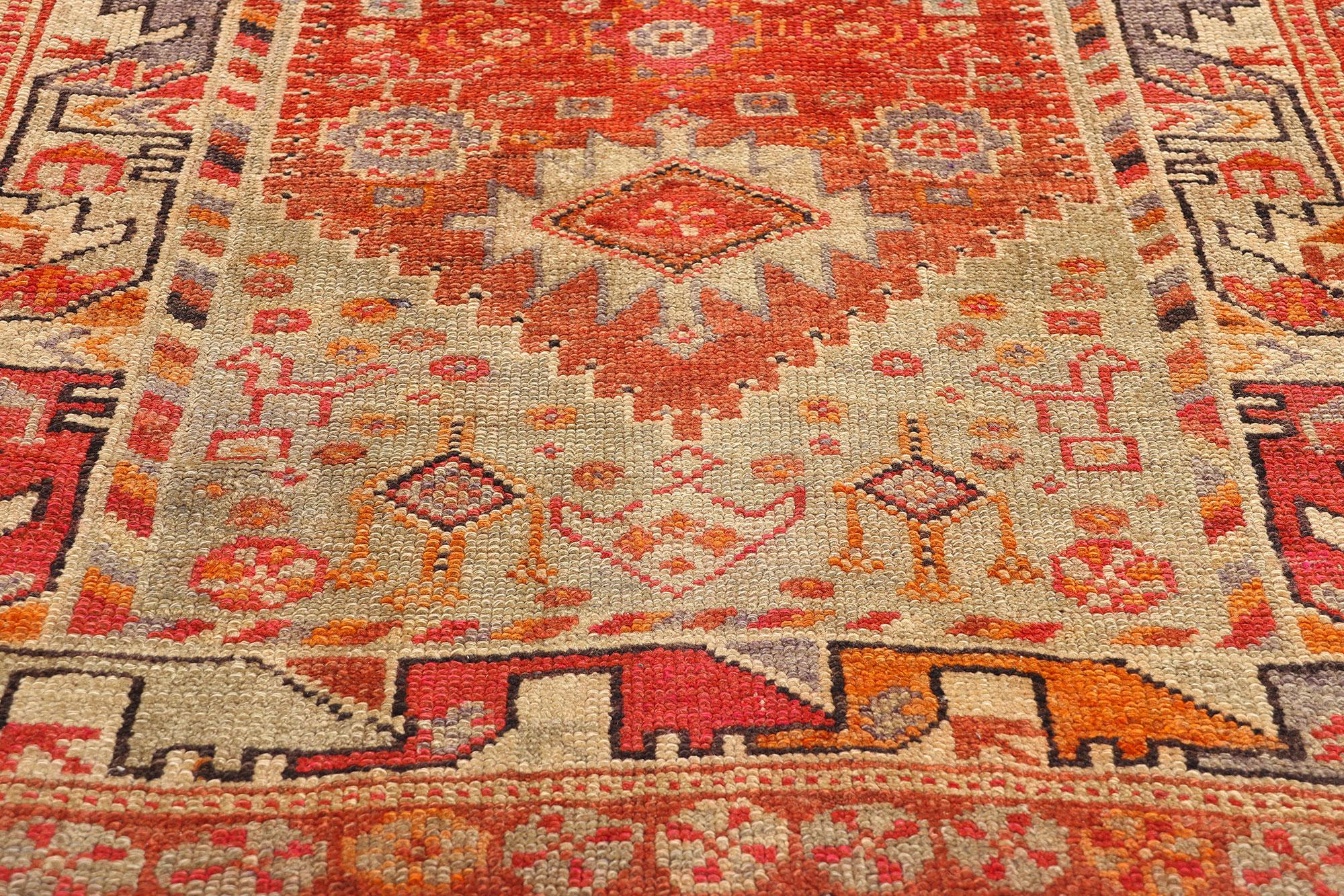 20th Century Vintage Turkish Tribal Kurdish Carpet For Sale