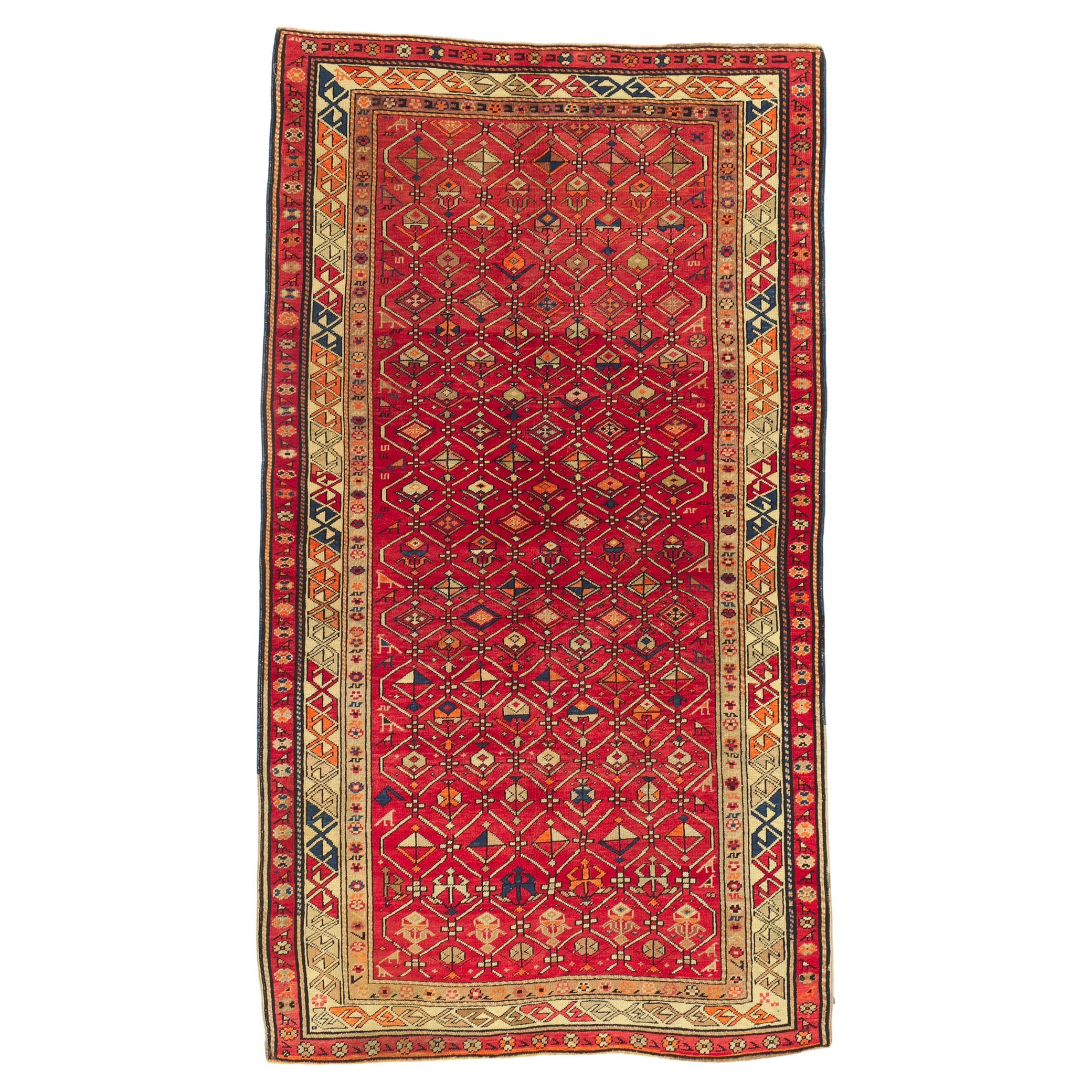 Vintage Turkish Tribal Oushak Rug with Vibrant Earth-Tone Colors