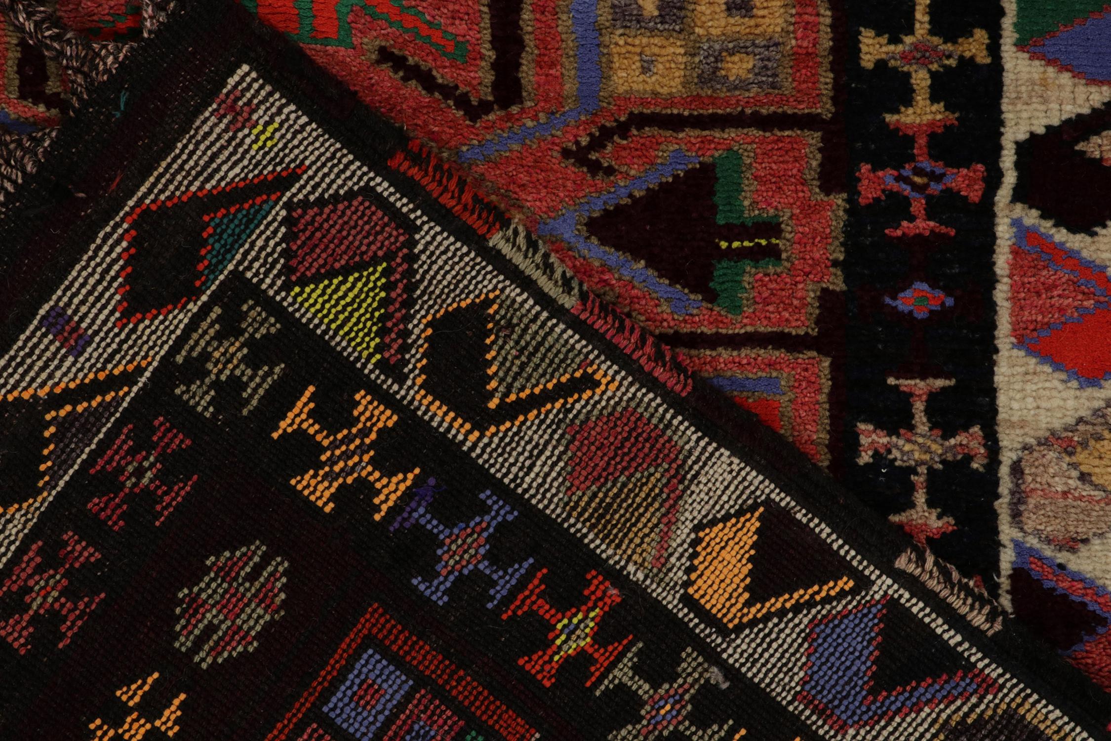 Vintage Turkish Tribal Runner in Multicolor Geometric Patterns by Rug & Kilim For Sale 1