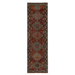 Vintage Turkish Tribal Runner in Brown and White & Multicolor by Rug & Kilim