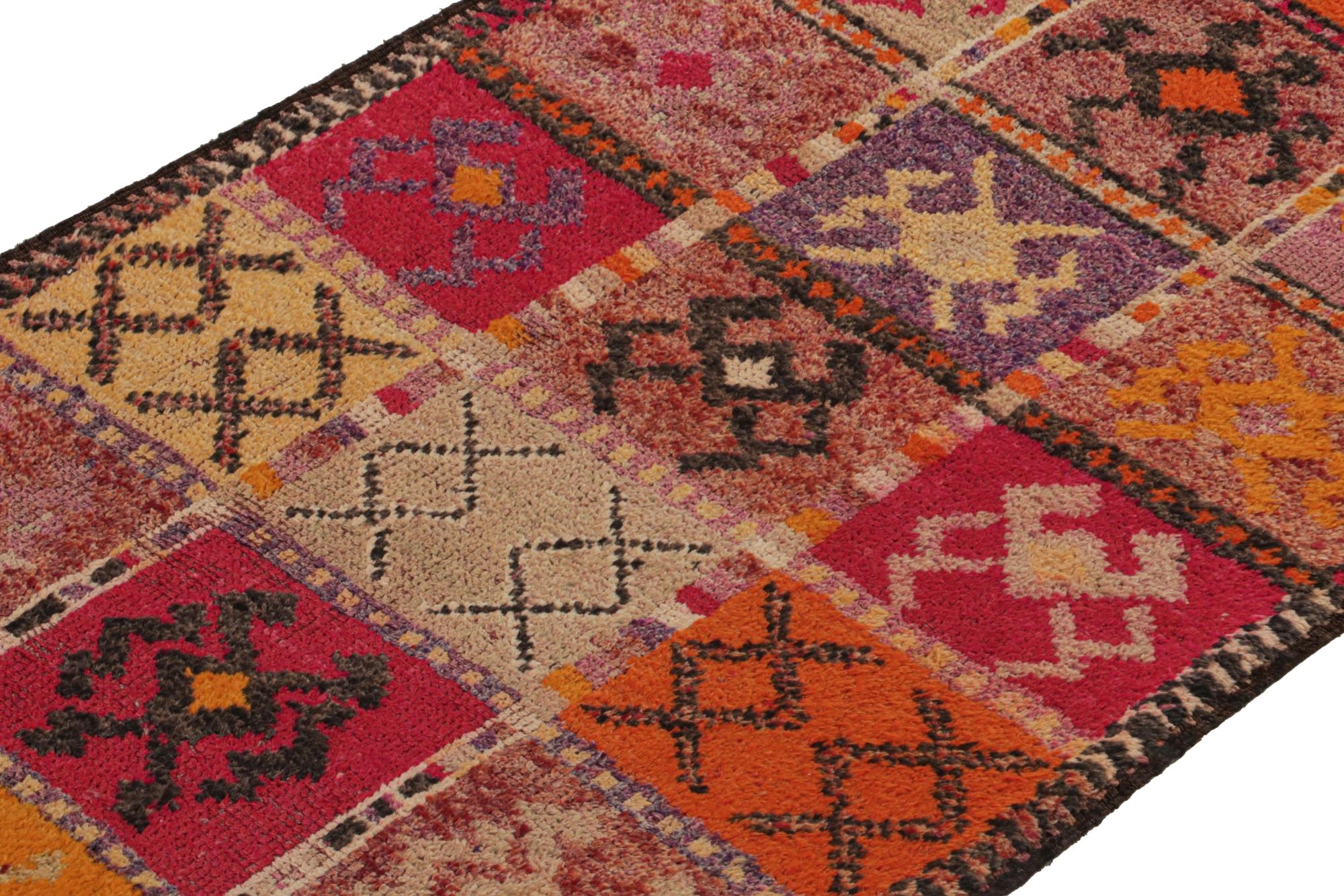 Vintage Turkish Tribal Runner in Polychromatic Tribal Patterns by Rug & Kilim In Good Condition For Sale In Long Island City, NY