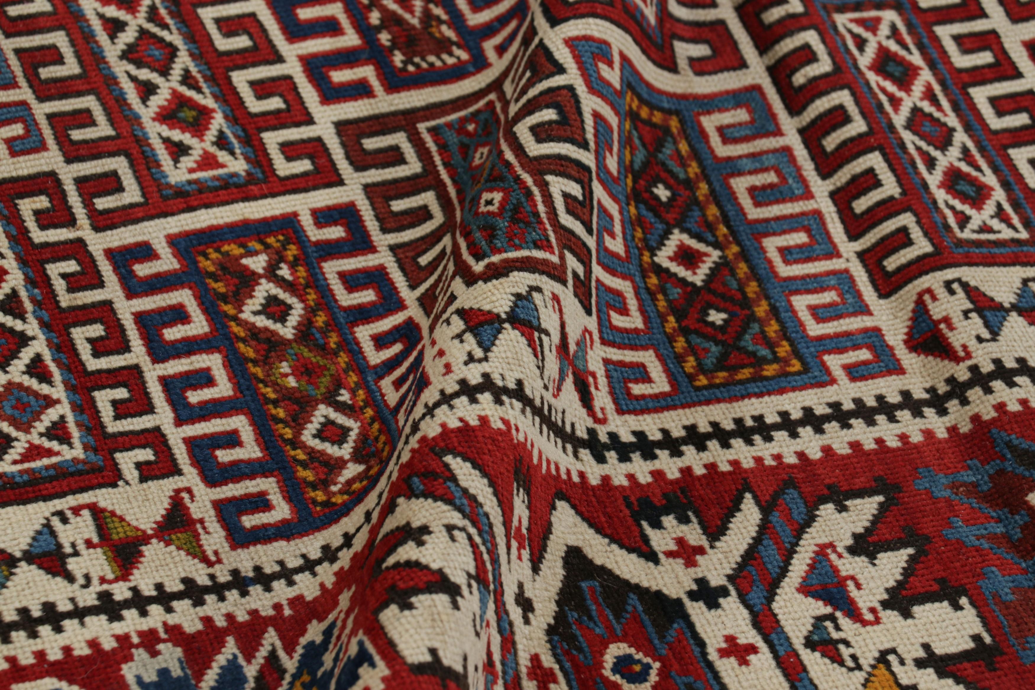 Türkischer Stammeskunst-Läufer in Rot mit bunten Medaillons, Vintage  Rug & Kilim im Angebot 1