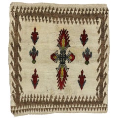 Vintage Turkish Tulu Accent Rug with Nomadic Tribal Style
