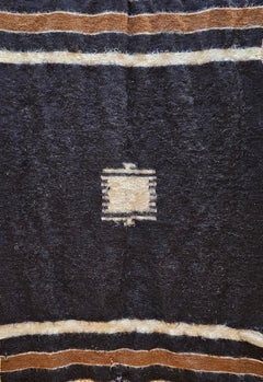 Vintage Turkish Tulu Area Rug in Allover Pattern in Dark Brown/Black, Chocolate