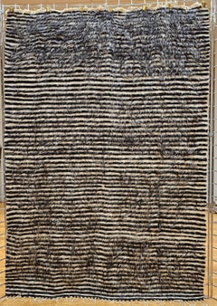 Vintage Turkish Tulu Area Rug, Handwoven Wool, Shaggy Pile, 1940s