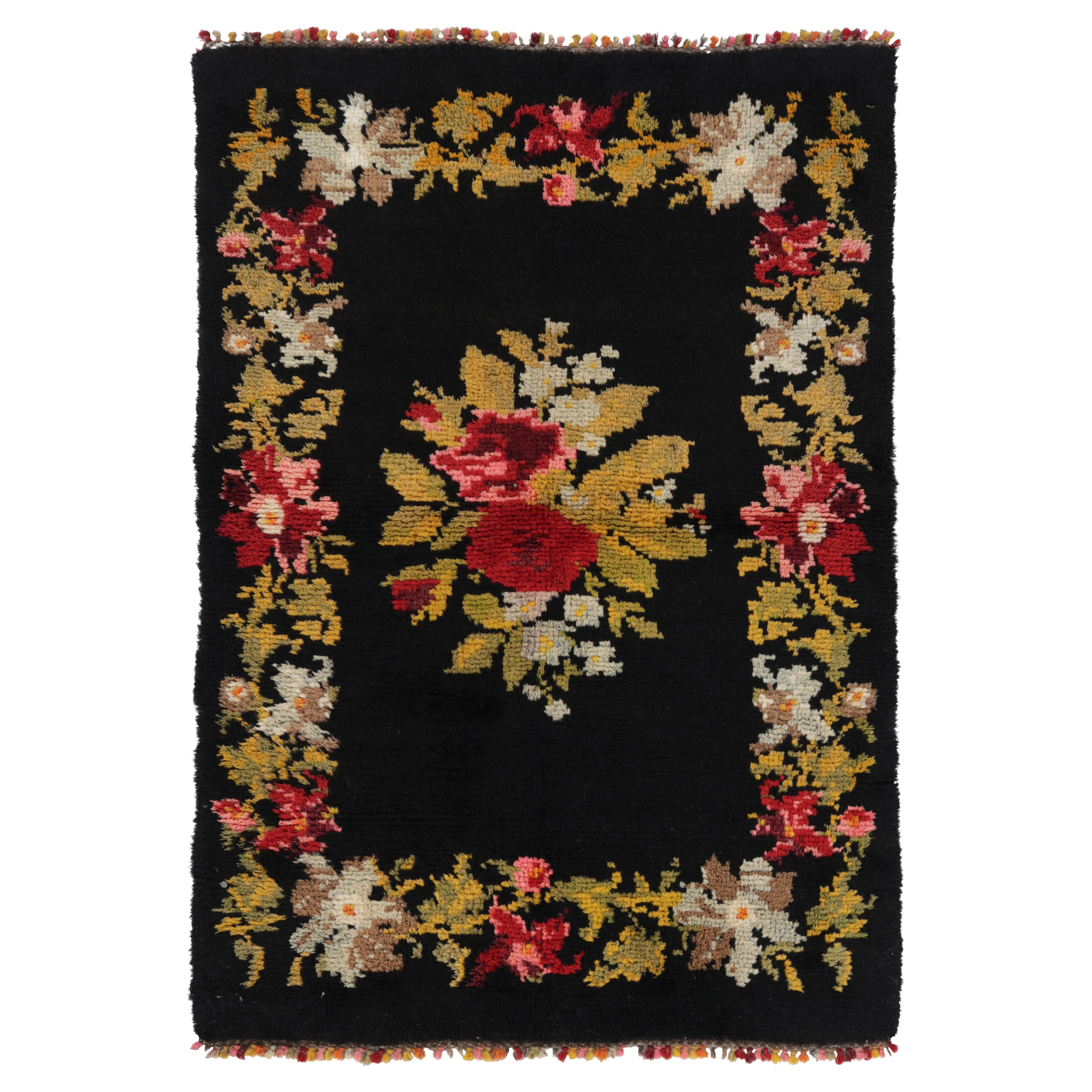 Vintage Turkish Tulu, Bessarabian Inspired Floral Rug Rose Motif - Rug
Kilim