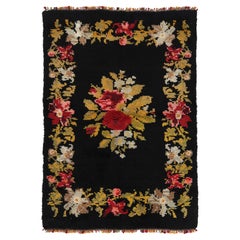 Vintage Turkish Tulu, Bessarabian Inspired Floral Rug Rose Motif - Rug
Kilim