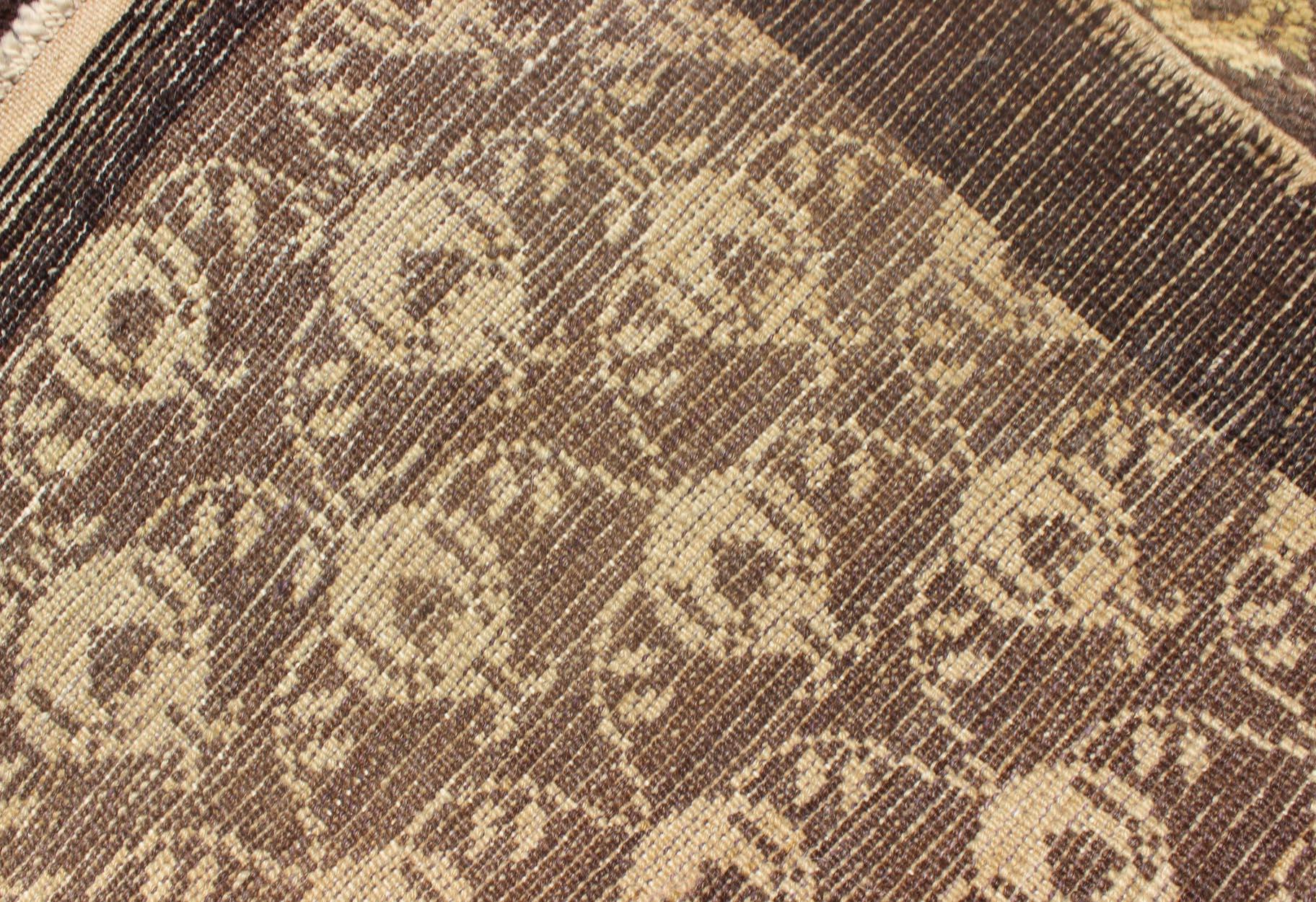 Vintage Turkish Tulu Carpet in Brown All-Over Design For Sale 5