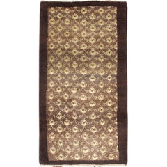 Vintage Turkish Tulu Carpet in Brown All-Over Design