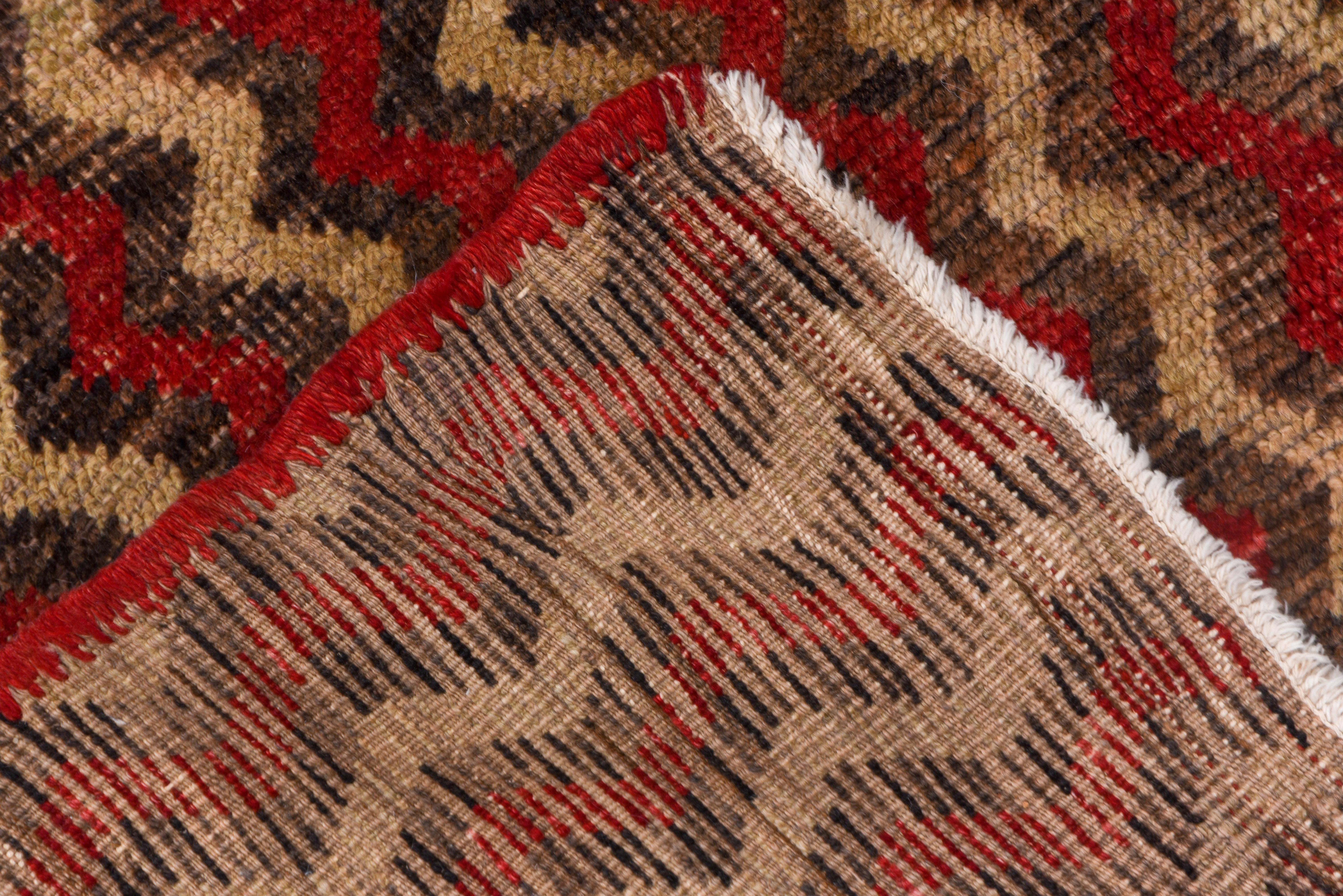 Wool Vintage Turkish Tulu Gallery Carpet, circa 1950s, Zig Zag Designs For Sale