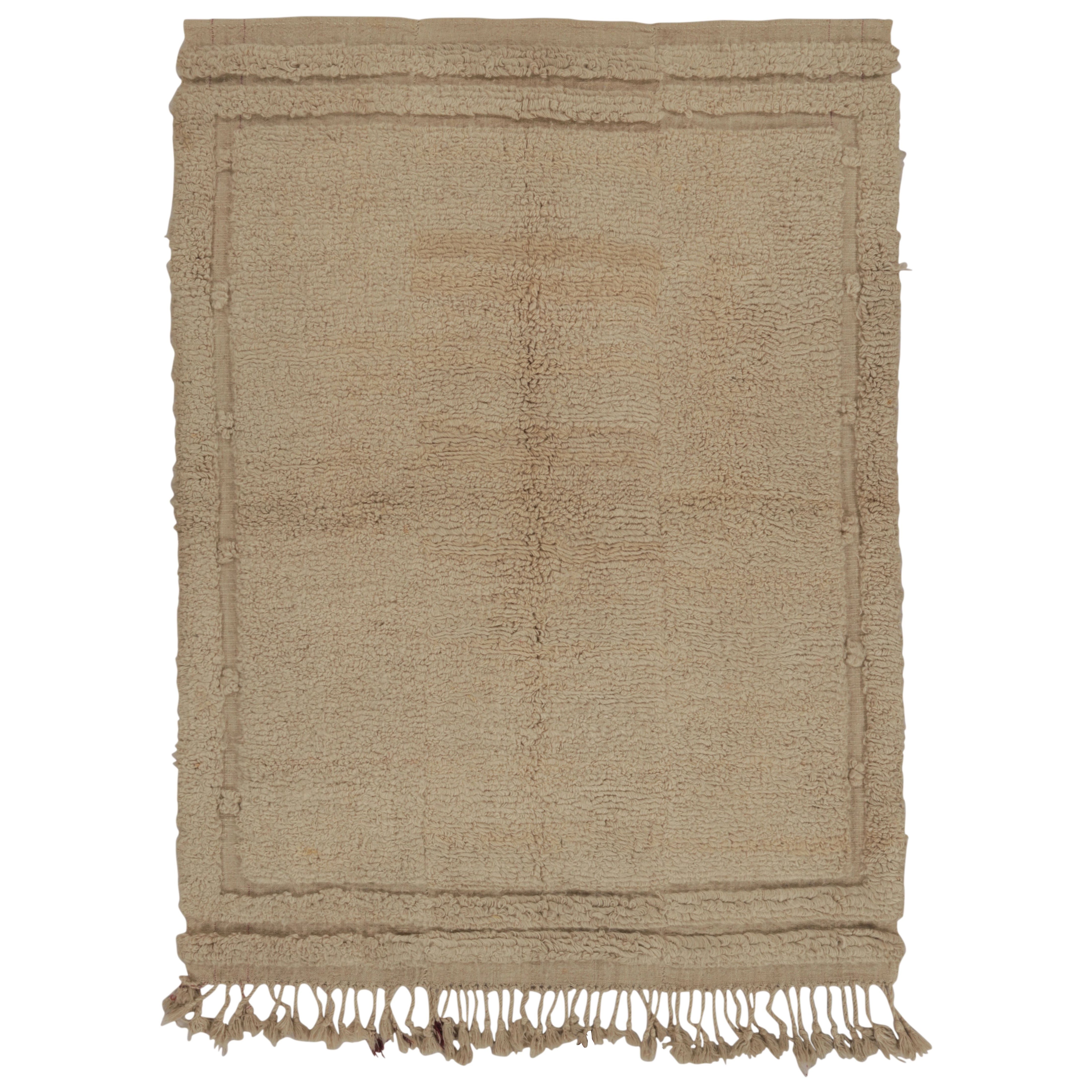 Tapis turc vintage Tulu, laine beige avec poils doux - Rug 
Kilim