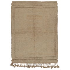 Vintage Türkischer Tulu Teppich, Beige Wolle mit weichem Flor - Rug 
Kilim
