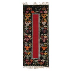 Vintage Turkish Tulu Rug, Bessarabian Inspired Floral Pattern - Rug
Kilim