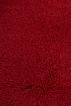 Vintage Turkish Tulu Rug, Bold Red with Soft Pile - Rug & Kilim