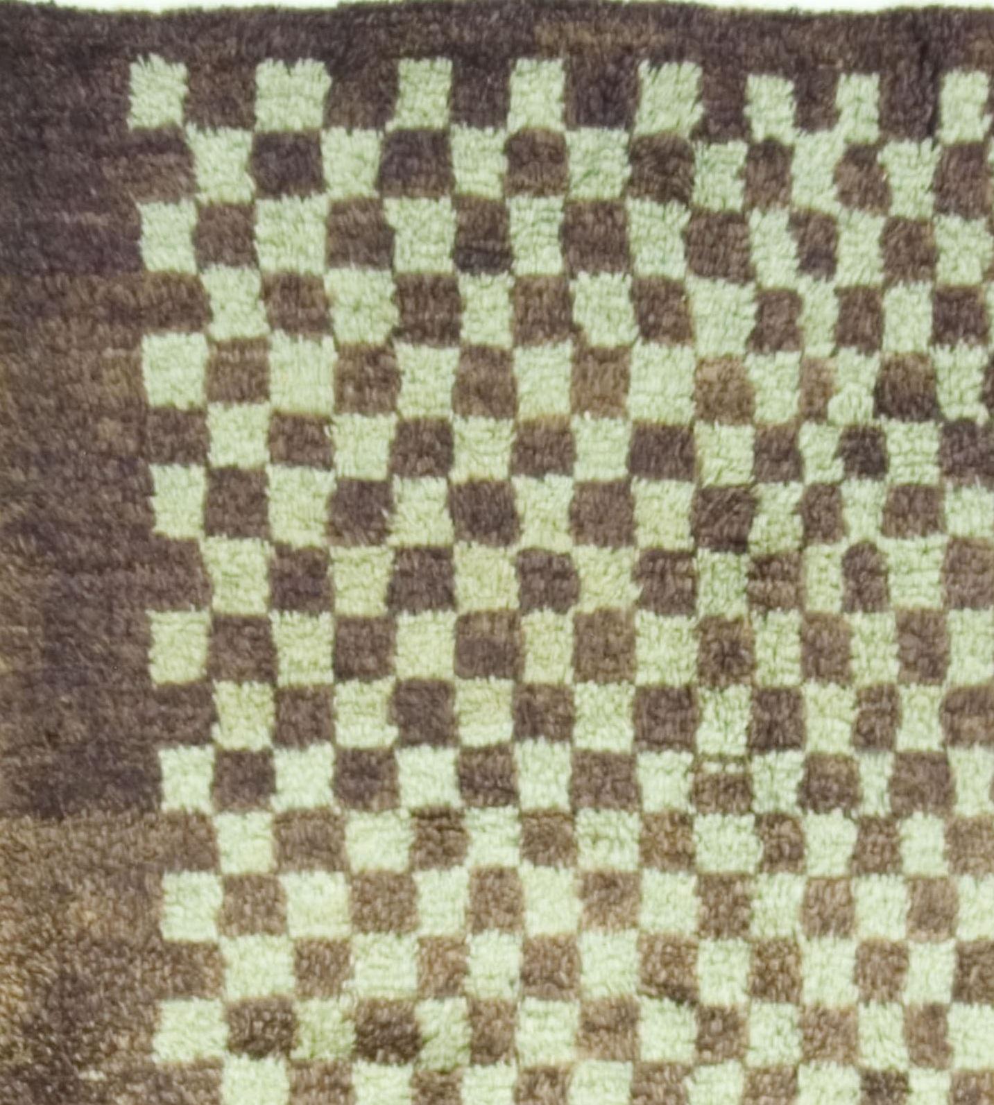 Hand-Woven Vintage Turkish Tulu Rug Carpet  4'3 x 6'7 For Sale