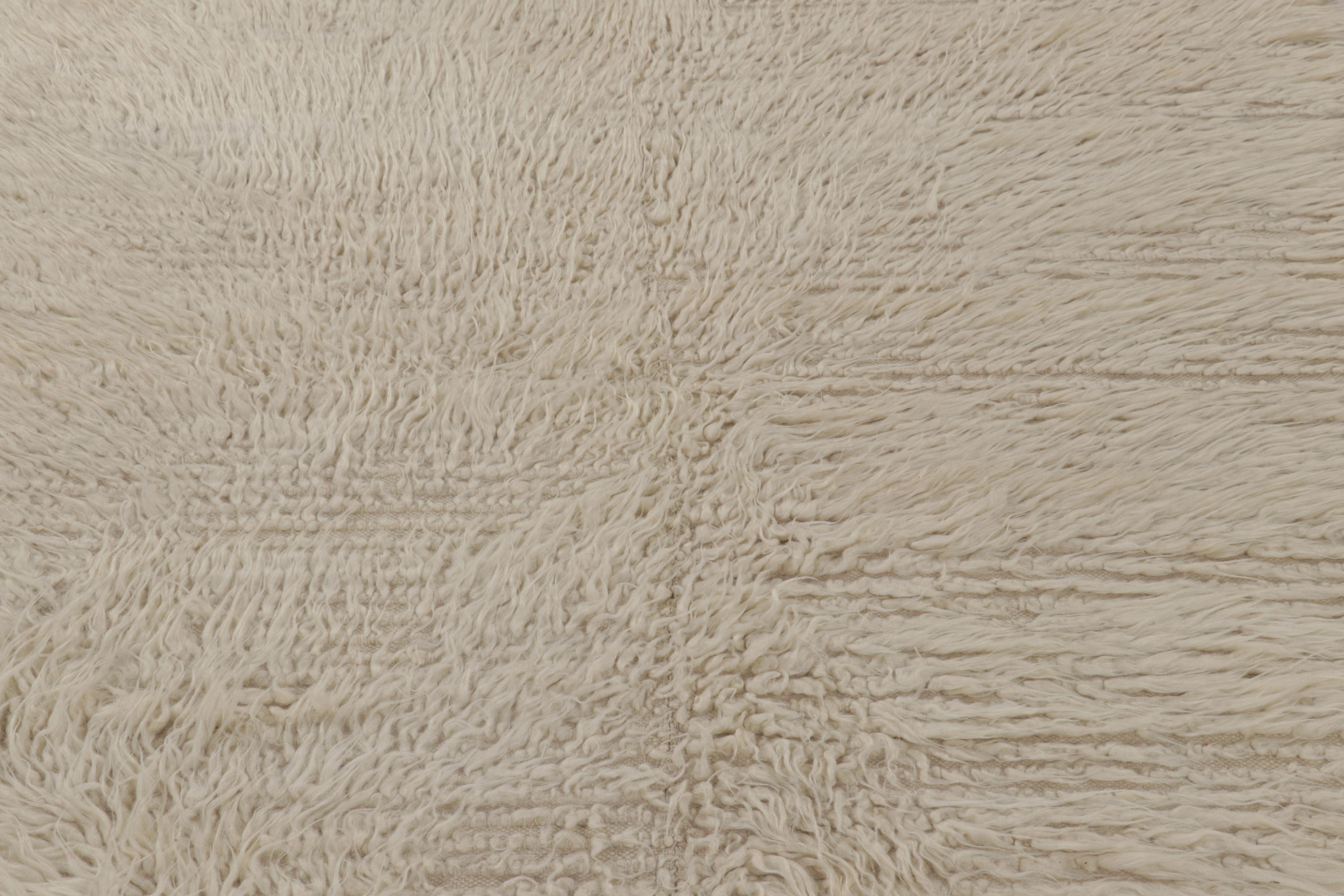 Laine Tapis Tulu turc vintage, beige crème en poils doux - Rug & Kilim en vente