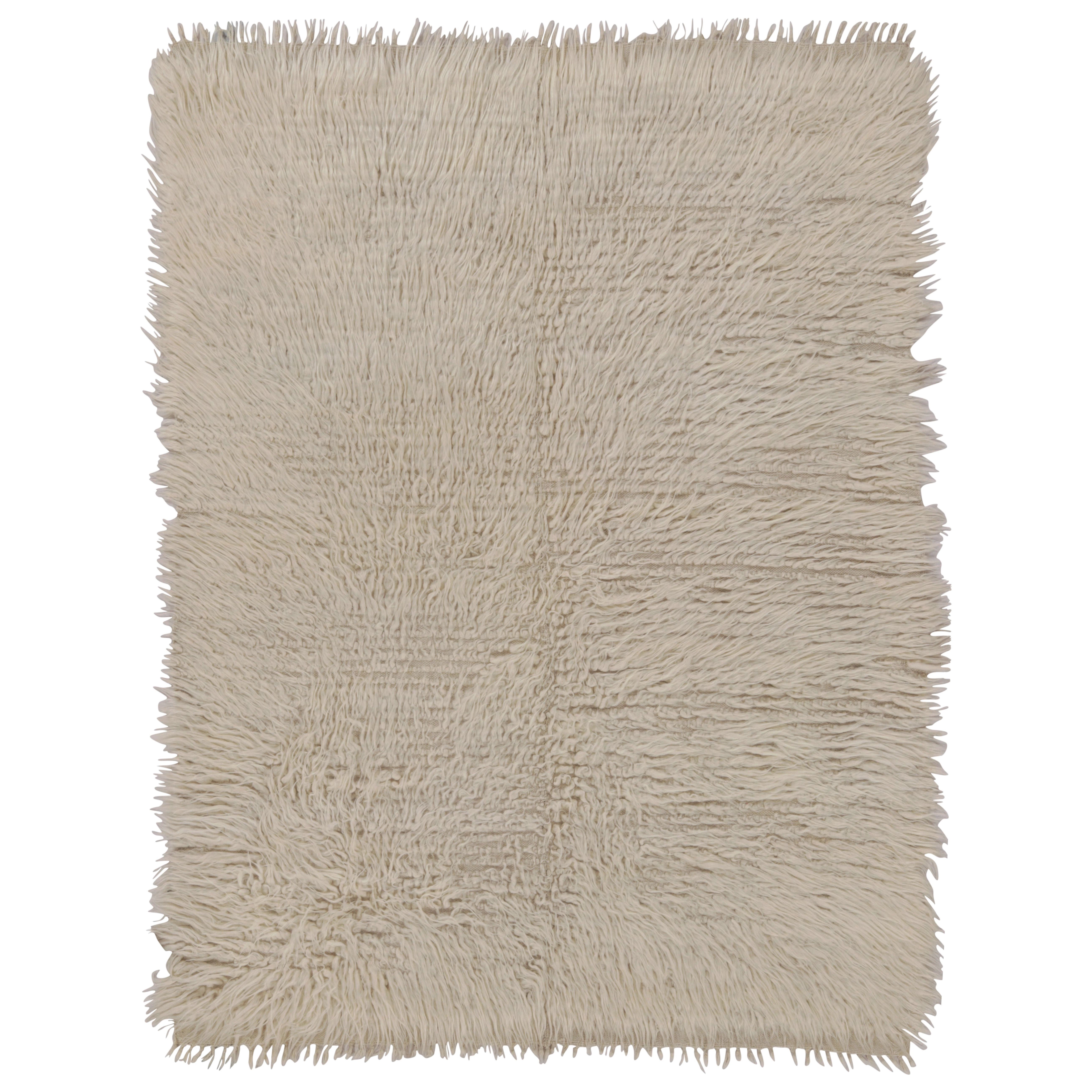 Tappeto turco vintage Tulu, campo beige crema in morbido vello - Rug
Kilim