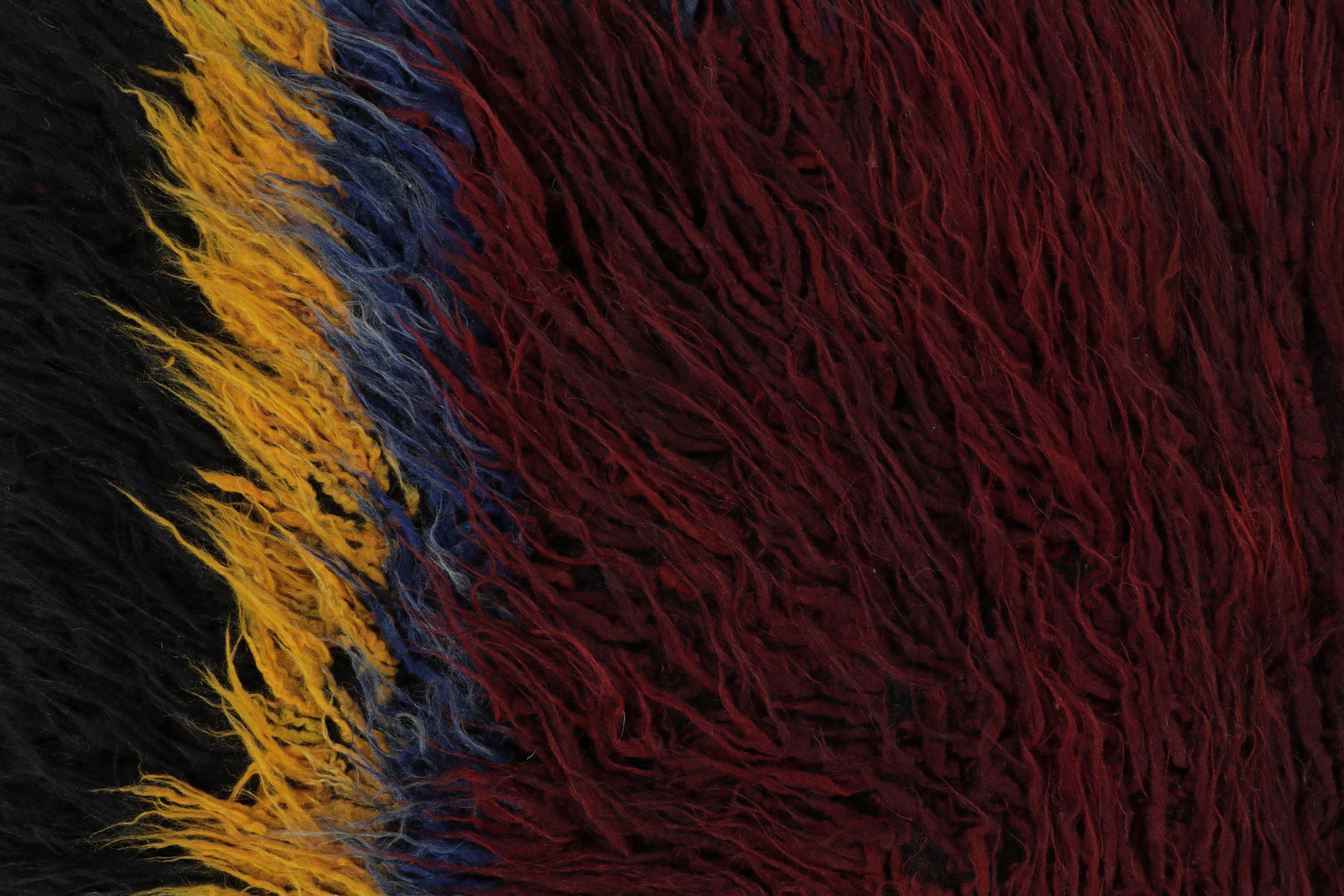 Vintage Turkish Tulu Rug, Deep Red Field with Borders in Soft Pile - Rug & Kilim In Good Condition For Sale In Long Island City, NY