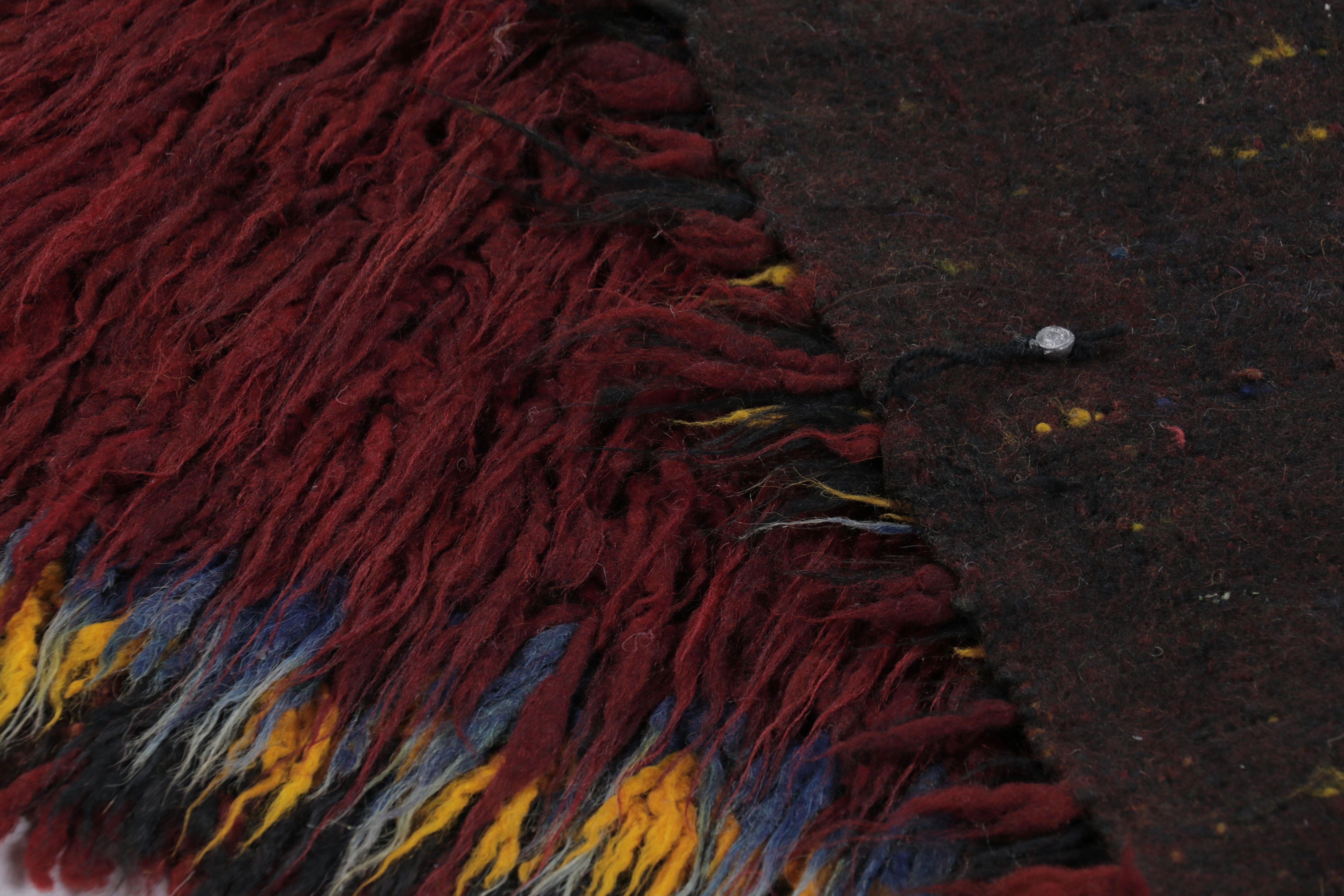 Vintage Turkish Tulu Rug, Deep Red Field with Borders in Soft Pile - Rug & Kilim For Sale 1