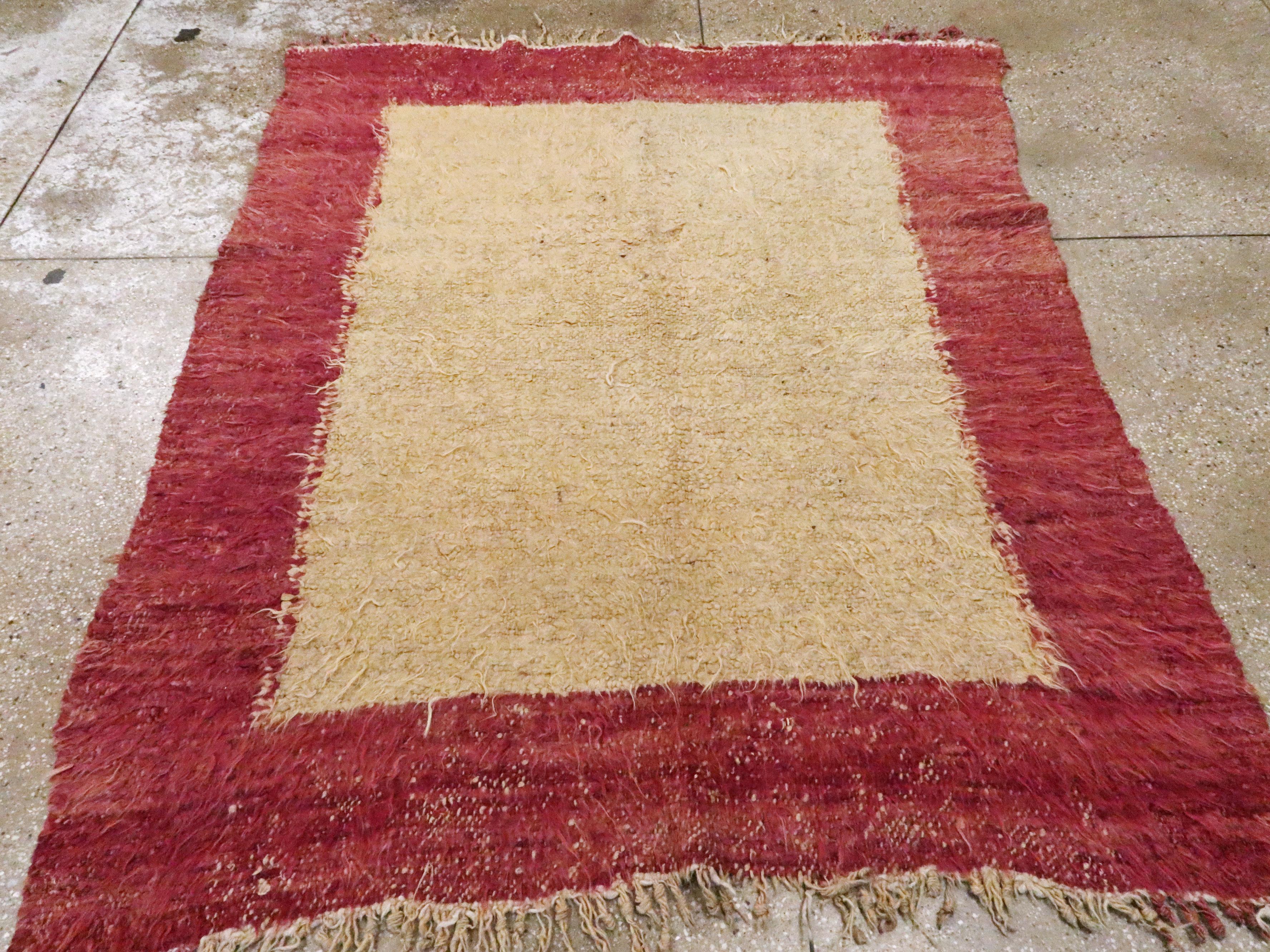 Hand-Knotted Vintage Turkish Tulu Rug For Sale