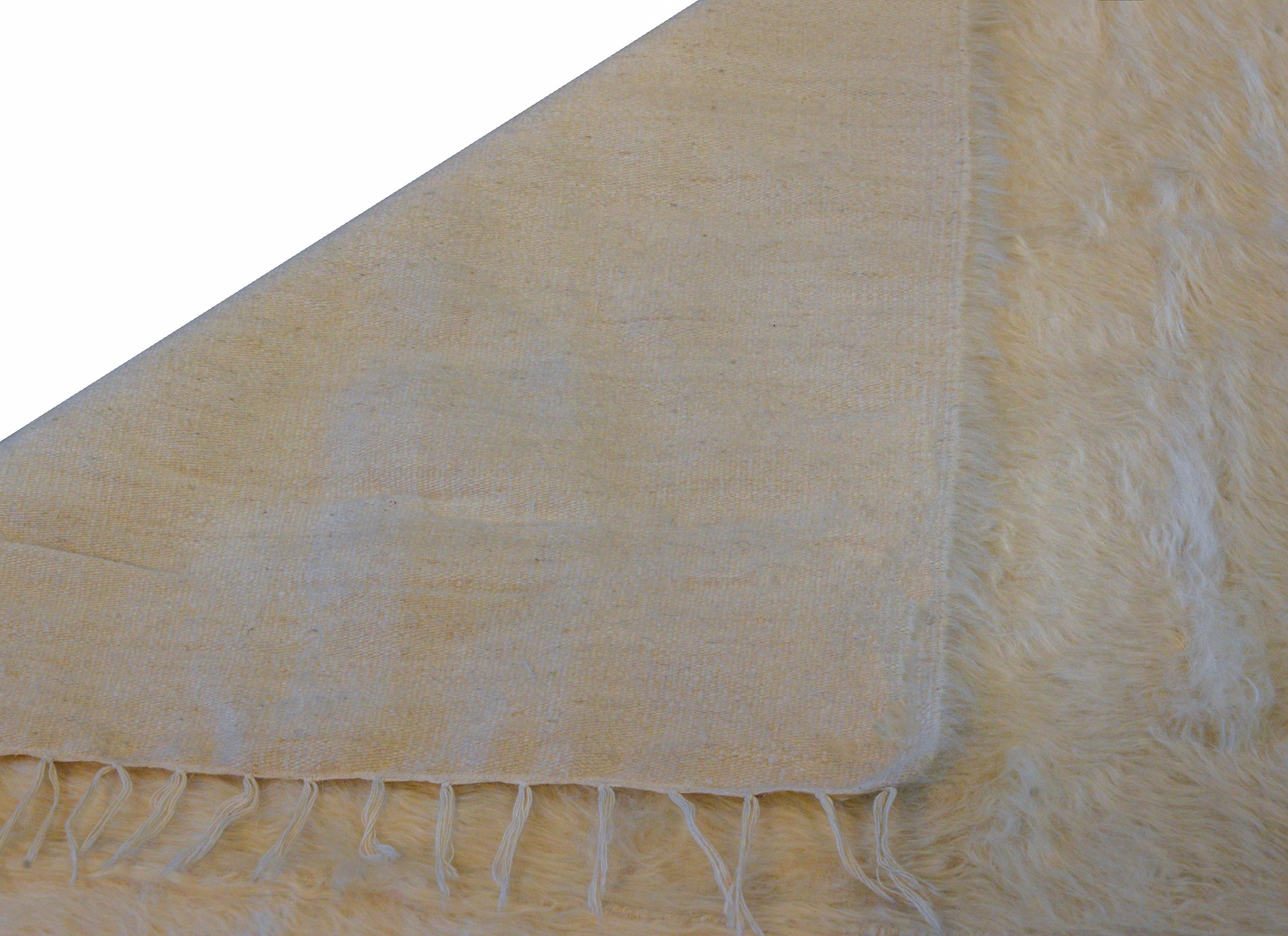 Vintage Turkish Siirt Goat Hair Blanket Rug For Sale 2
