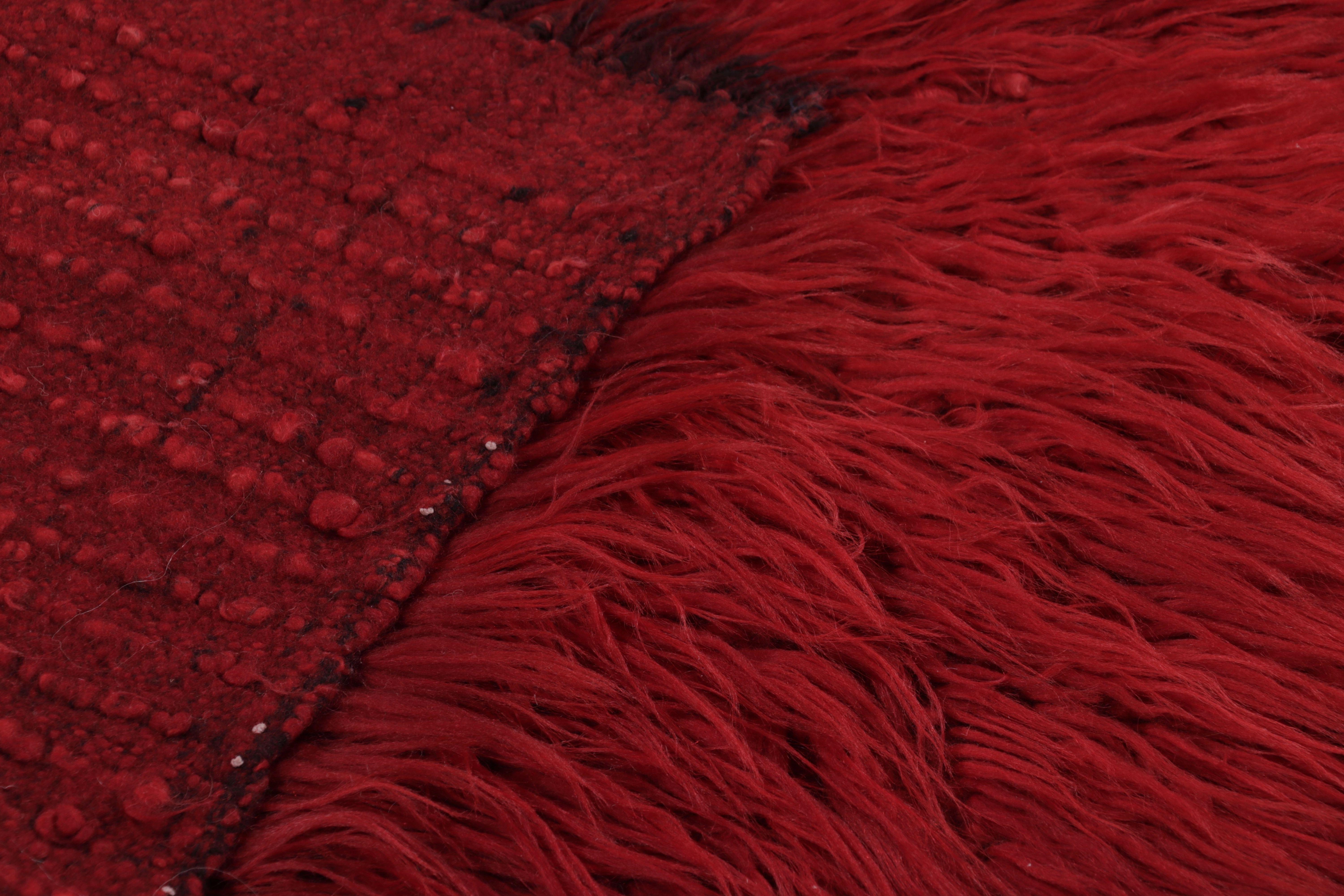 Laine Tapis turc vintage Tulu, laine rouge chaude avec poils doux - Rug & Kilim en vente