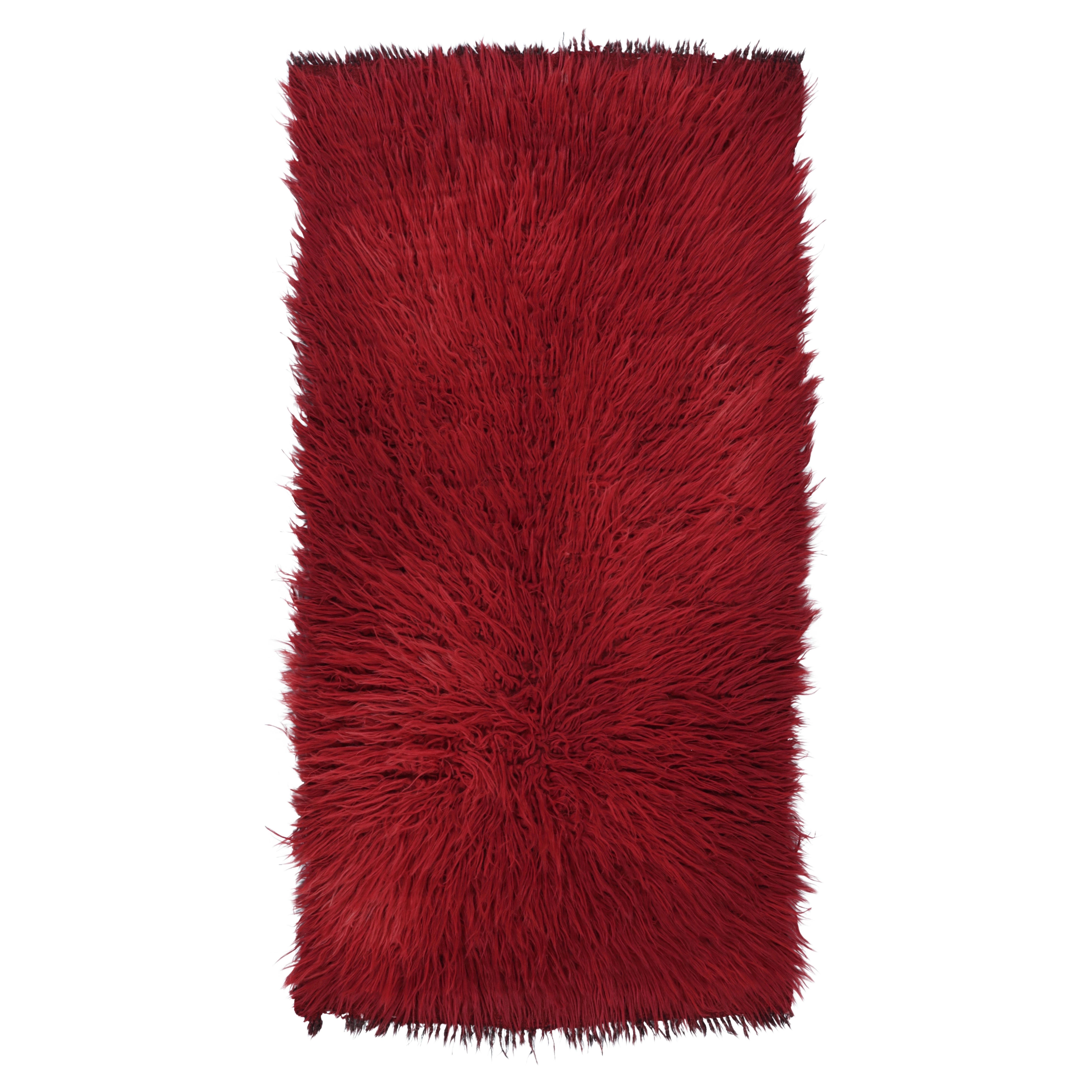 Vintage Türkischer Tulu Teppich, warme rote Wolle mit weichem Flor - Rug & Kilim