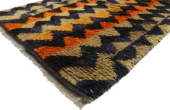 Vintage Turkish Chevron Tulu Carpet with Bold Art Deco Style