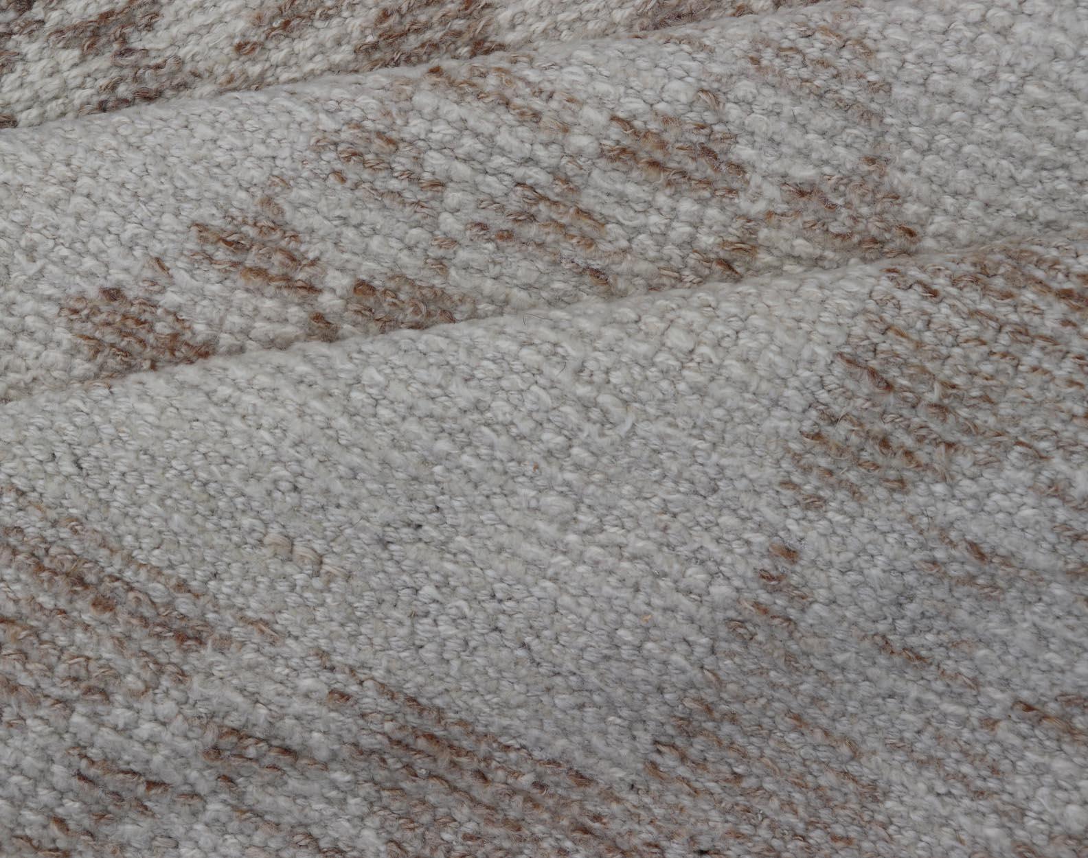 Wool Vintage Turkish Tulu Runner -Neutral Tones and Geometric Diamond Patterns For Sale