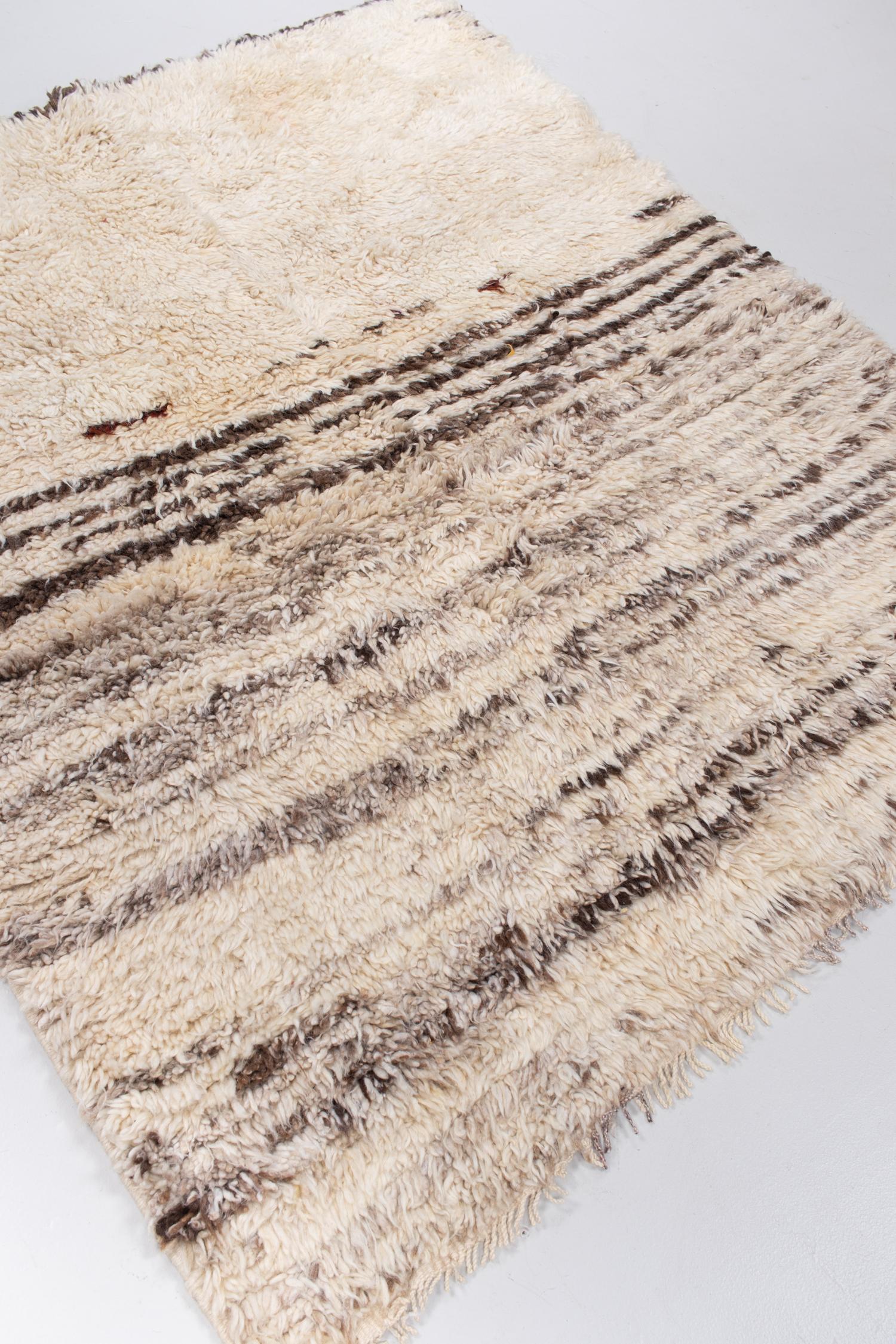 Türkischer Tulu-Teppich im Vintage-Stil (Wolle)