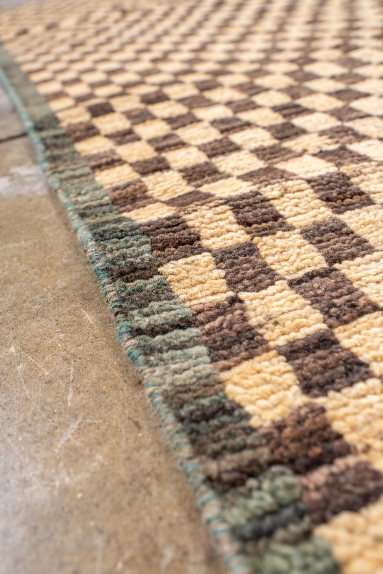 Vintage Turkish Tulu with Checkerboard Pattern For Sale 1